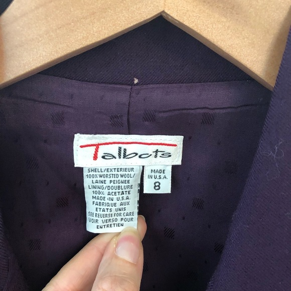 Talbots purple wool blazer size 8 - Picture 2 of 7